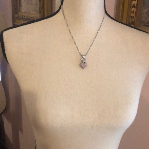 King baby- pink queen puffy heart necklace - Picture 2 of 4